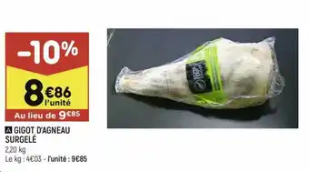 Leader Price Gigot d'agneau surgelé offre
