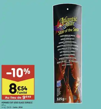 Leader Price Homard cuit sous glace surgelé offre