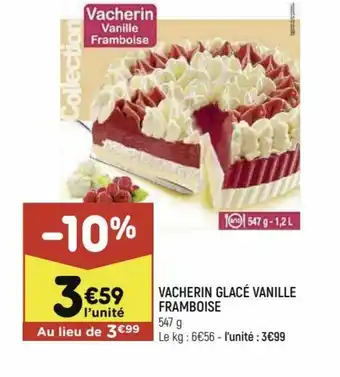 Leader Price Vacherin glacé vanille framboise offre
