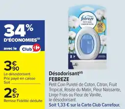 Cora x Carrefour Désodorisant febreze offre
