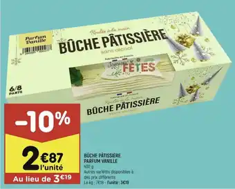 Leader Price Bûche pâtissière parfum vanille offre