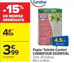 Cora x Carrefour Papier toilette confort carrefour essential offre
