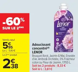 Cora x Carrefour Adoucissant concentré lenor offre