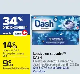 Cora x Carrefour Lessive en capsules dash offre