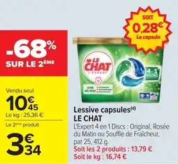 Cora x Carrefour Lessive capsules le chat offre