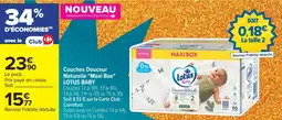 Cora x Carrefour Couches douceur naturelle maxi box lotus baby offre