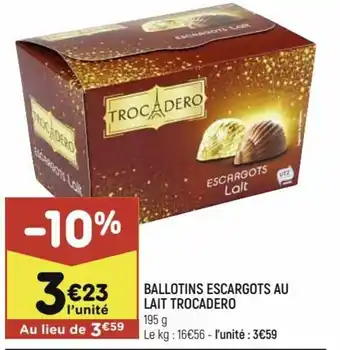 Ballotins escargots au lait trocadero