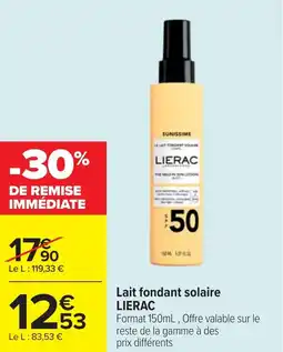 Cora x Carrefour Lait fondant solaire lierac offre