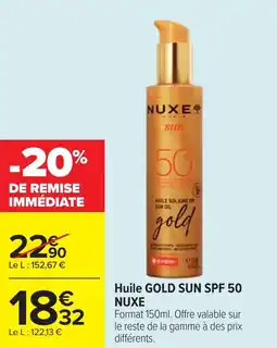 Cora x Carrefour Huile gold sun spf 50 nuxe offre
