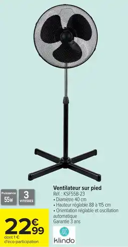 Cora x Carrefour Ventilateur sur pied offre