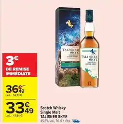 Carrefour Market TALISKER SKYE Scotch Whisky Single Malt offre