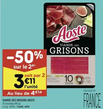 Leader Price Viande des grisons aoste offre