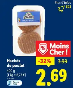 Lidl Hachés de poulet offre