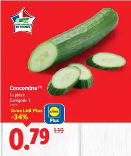 Lidl Concombre offre
