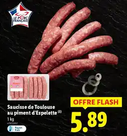 Lidl Saucisse de toulouse au piment d'espelette offre