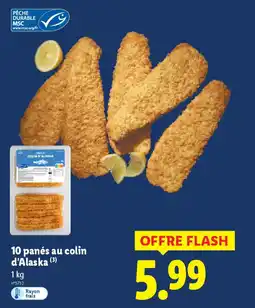 Lidl 10 panés au colin d'alaska offre
