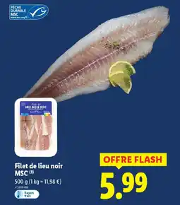 Lidl Filet de lieu noir msc offre