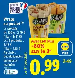 Lidl Wraps au poulet offre