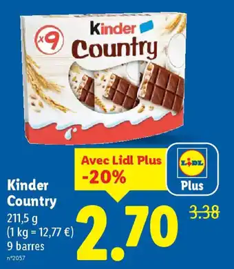 Lidl Kinder country offre