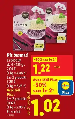 Lidl Riz basmati offre