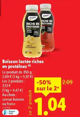Lidl Boisson lactée riches en protéines offre