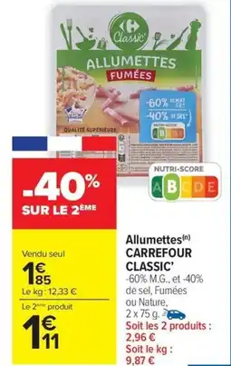 Carrefour Market CARREFOUR CLASSIC Allumettes offre