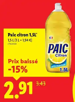 Lidl Paic citron offre