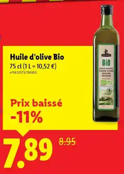 Lidl Huile d'olive bio offre