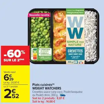 Carrefour Market WEIGHT WATCHERS Plats cuisinés offre