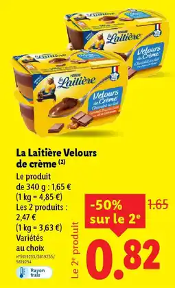 Lidl La laitière velours de crème offre