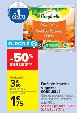 Carrefour Market BONDUELLE Purée de légumes surgelées offre