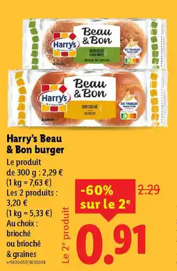 Lidl Harry's beau & bon burger offre