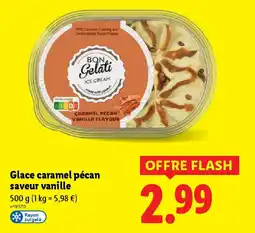 Lidl Glace caramel pécan saveur vanille offre