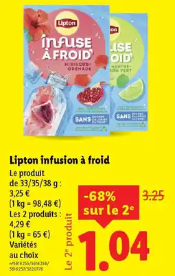 Lidl Lipton infusion à froid offre