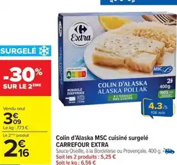 Carrefour Market CARREFOUR EXTRA Colin d'Alaska MSC cuisiné surgelé offre