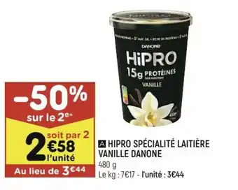 Leader Price Hipro spécialité laitière vanille danone offre