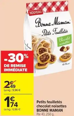 Carrefour Market BONNE MAMAN Petits feuilletés chocolat noisettes offre
