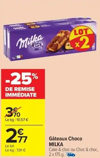 Carrefour Market MILKA Gâteaux Choco offre