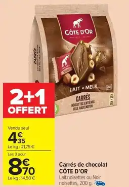Carrefour Market CÔTE D'OR Carrés de chocolat offre