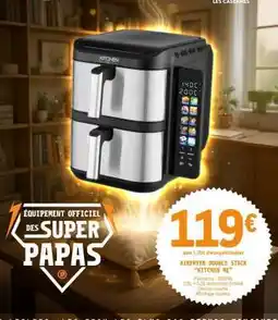 E.Leclerc AIRFRYER DOUBLE STACK 'KITCHEN HE' offre