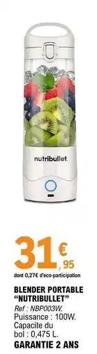 E.Leclerc BLENDER PORTABLE NUTRIBULLET offre