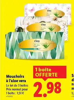 Lidl Mouchoirs à l'aloe vera offre