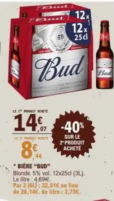 E.Leclerc Bière Bud offre
