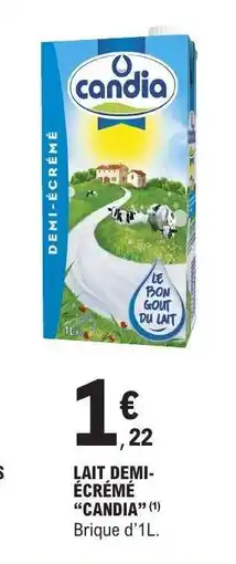 E.Leclerc Lait Demi-Écrémé 'Candia' offre