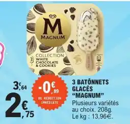 E.Leclerc 3 BÂTONNETS GLACÉS “MAGNUM” offre