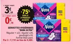 E.Leclerc Serviettes Hygiéniques 'Nana Ultra' offre