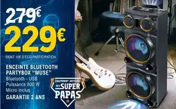 E.Leclerc Enceinte Bluetooth Partybox 'Muse' offre