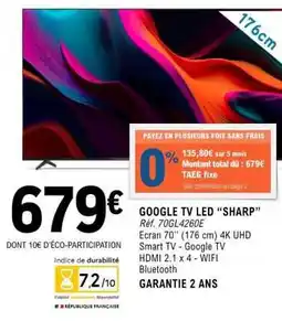 E.Leclerc GOOGLE TV LED SHARP offre