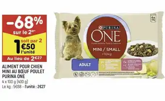 Leader Price Aliment pour chien mini au bœuf poulet purina one offre