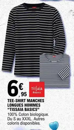 E.Leclerc TEE-SHIRT MANCHES LONGUES HOMMES “TISSAIA BASICS” offre